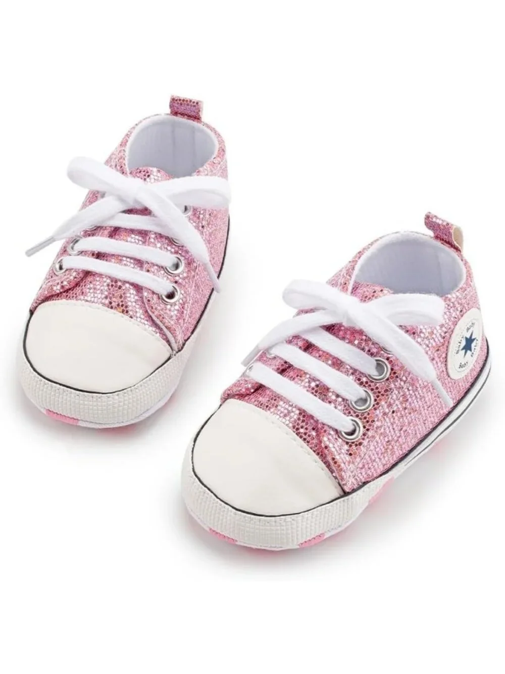 Unisex Baby High-Top Canvas Sneakers, Anti-Slip Soft Sole for First Walkers